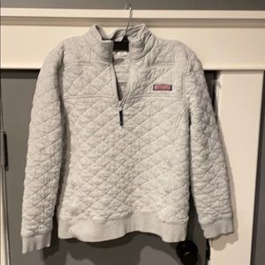 Quilted quarter zip pullover